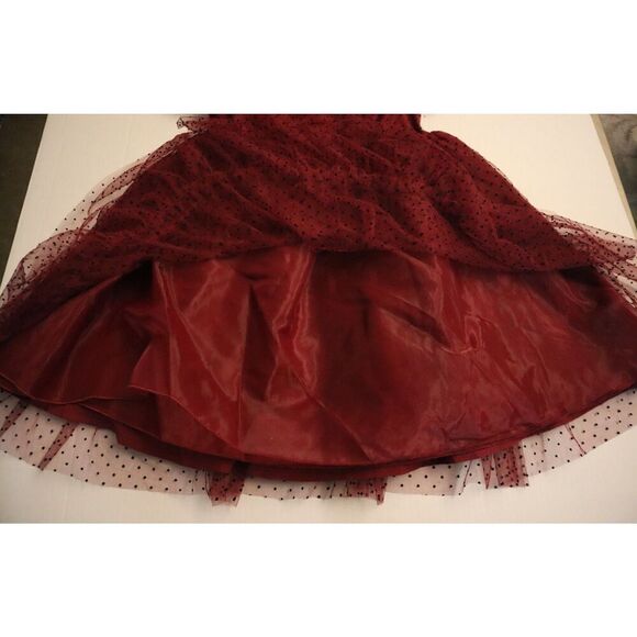 Mia Joy Joyfolie Women's Sz XS Burgundy Dot Perla Short Babydoll Dress - Picture 5 of 9